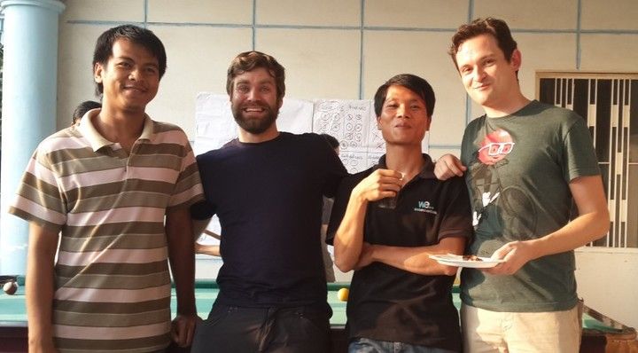 Industry experts Christian Trabold and Sebastian Helzle having a great time with Web Essentials staff.