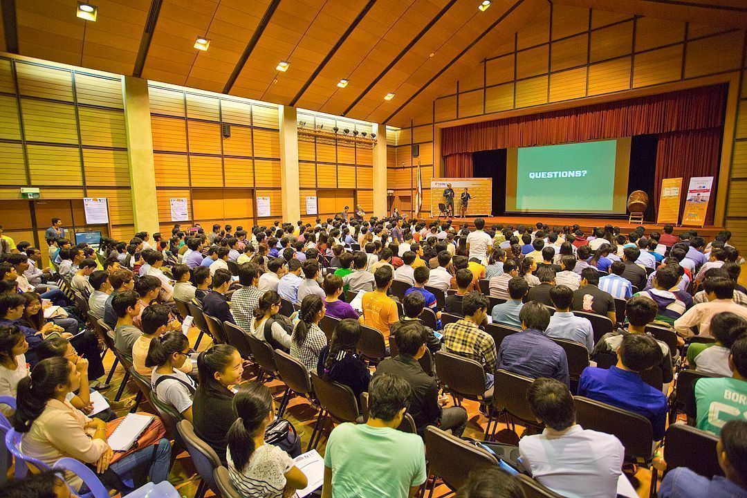Wide angle shot of the entire audience during the T3CON15 Asia Student Day.