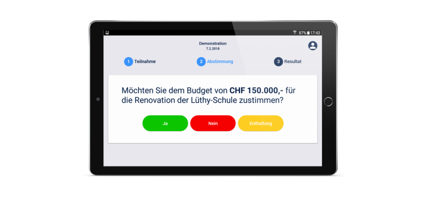 omnivote evoting tablet view