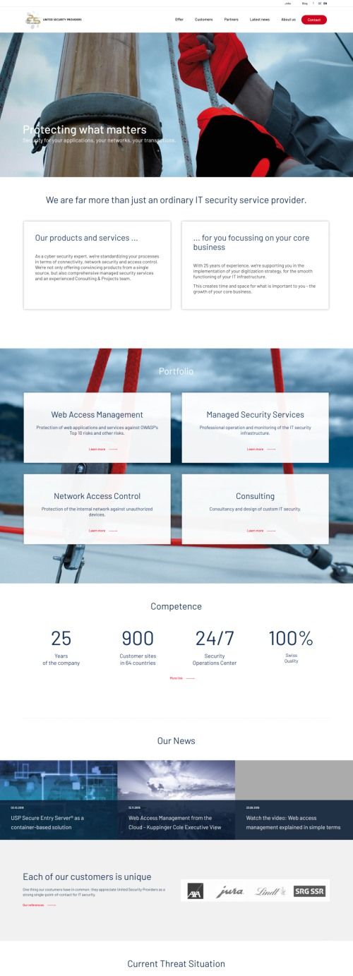 new united security providers homepage design