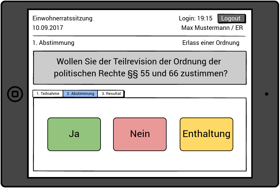 swiss voting app interface mock up